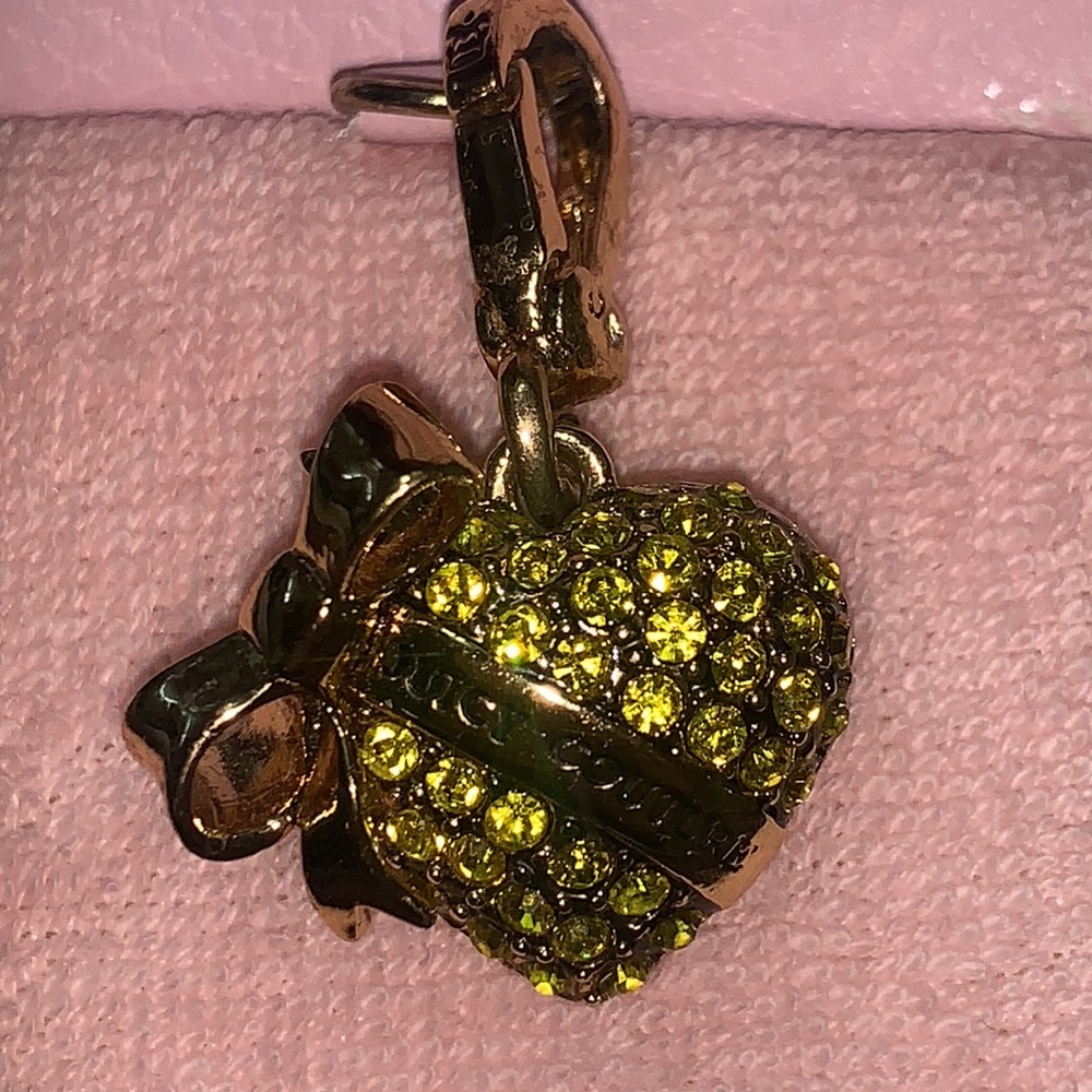 Juicy Couture YELLOW PAVE BANNER PUFF HEART CHARM SWAROVSKI CRYSTALS - Picture 15 of 16